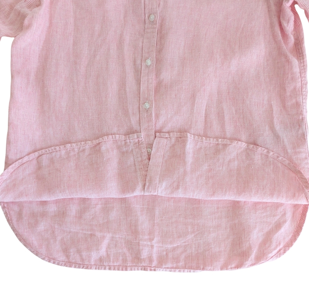 Barbour Linen Marine Button Up Shirt Size Medium - Picture 7 of 10